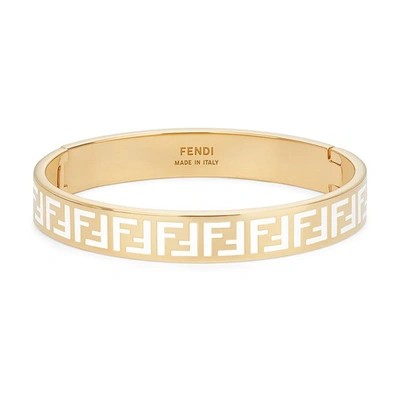 Fendi Gold Tone Ff Logo Bracelet In Or