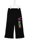 VERSACE LOGO-EMBROIDERED WIDE-LEG SWEATPANTS