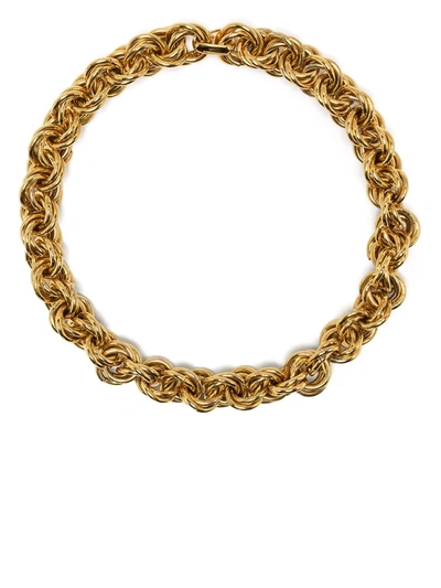 Pre-owned Celine 1988  Chunky Chain Necklace In Gold