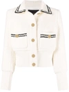 Maje Bloppe Collared Cardigan In White