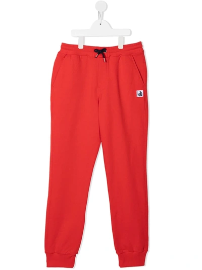 Lanvin Enfant Teen Logo-patch Track Trousers In Red