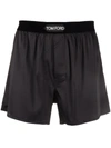 Tom Ford Silk Satin Boxer Briefs In Black