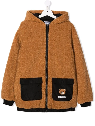 Moschino Kids' Toy Bear-pocket Jacket In Brown