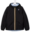K-way Teen Reversible Down Jacket In Blue