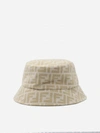FENDI BUCKET HAT IN WOOL AND SILK WITH ALL-OVER FF MOTIF,FXQ813 AALRF0QU5