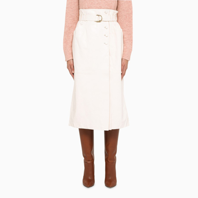 Ulla Johnson Sonia Leather Midi Skirt In Neutrals