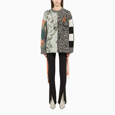 Off-white Multicolour Intarsia-motif Jumper In Black