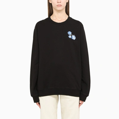 Off-white Black Sweatshirt With Floral Arrows-print