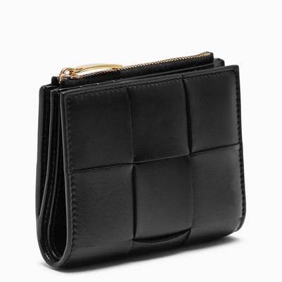 Bottega Veneta Black Bi-fold Continental Wallet