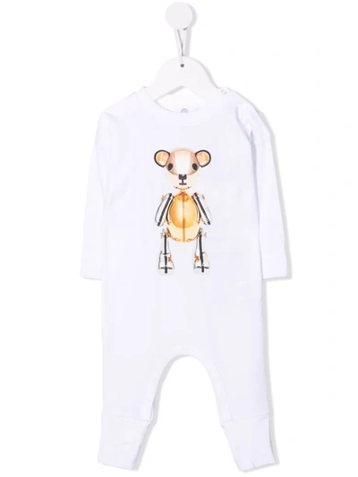 Burberry Babies' Thomas Bear Long-sleeve Romper In White