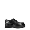 Valentino Garavani Black Leather Derby Shoes In Black