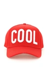 Dsquared2 Cool Patch Cotton Gabardine Cap In Red