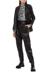 Acne Studios Pleated Leather Tapered Pants In Black