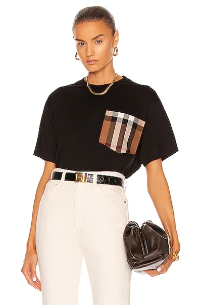 Burberry Carrick Check Pocket T-shirt In Black