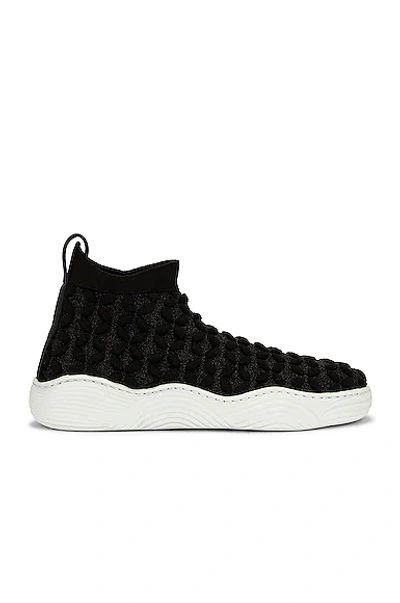 Alaïa Woven Petal Stretch Sneakers In Noir