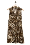 Love By Design Prescott Sleeveless Wrap Dress In Leopard