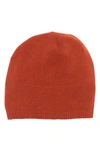 Portolano Slouchy Cashmere Knit Beanie In Rust