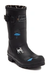 Joules Print Molly Welly Rain Boot In Blkcatdog
