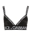 DOLCE & GABBANA DOLCE & GABBANA LOGO PRINT TRIANGLE BRA