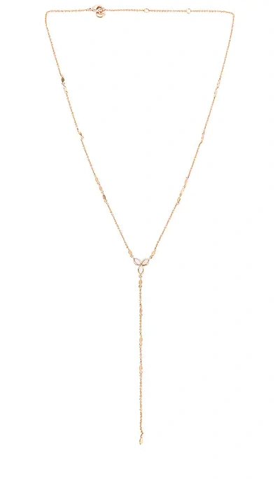 Lili Claspe Flora Lariat Necklace In White Opal