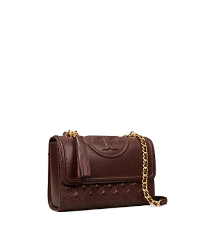 Tory Burch Fleming Convertible Shoulder Bag In Tempranillo