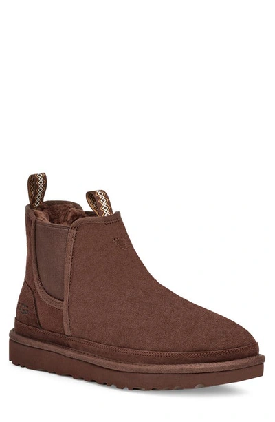 Ugg Neumel Logo-debossed Suede Chelsea Boots In Dark Brown