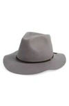 Brixton Wesley Packable Felted Wool Fedora In Grey