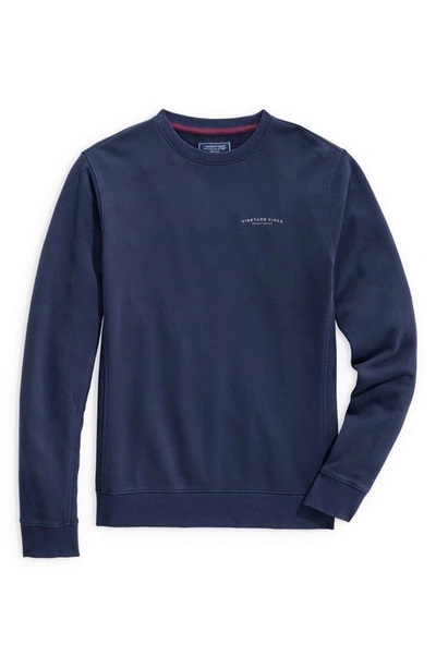 Vineyard Vines Woodhouse Logo Cotton Sweatshirt In Vineyard Navy