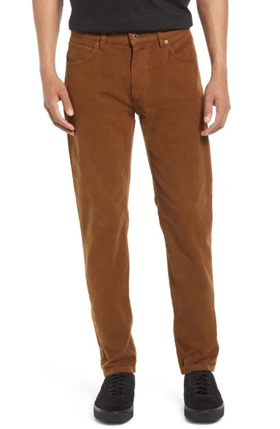 Billy Reid Moleskin Slim Fit Five Pocket Pants In Brown