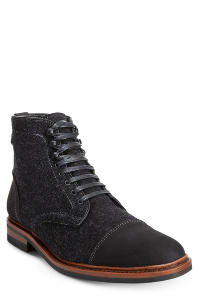 Allen Edmonds Landon Lace-up Cap Toe Boot In Magnet Suede/ Black Nubuck