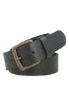 Frye Men's Embossed Logo Leather Belt In Black