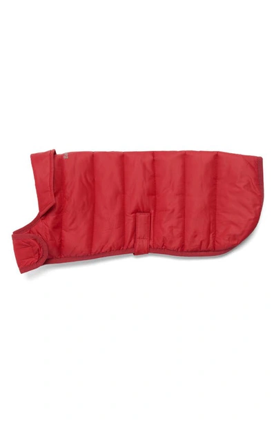 Barbour Quilted Dog Coat In Brick Red