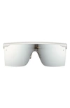 Dior Men's Club M1u Shield Sunglasses In White / Smoke Mirror