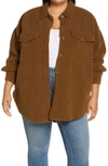 Good American Contour Faux Shearling Jacket In Midnight001