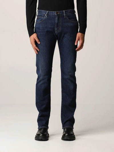 Emporio Armani Jeans In Washed Denim With Logo