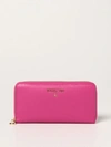 Patrizia Pepe Wallet In Textured Leather In Pink
