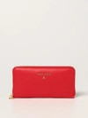 Patrizia Pepe Wallet In Textured Leather In Red