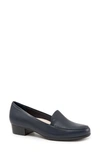 Trotters Monarch Loafer In French Navy Leather