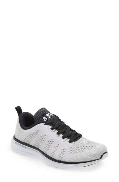 Apl Athletic Propulsion Labs Techloom Pro Knit Running Shoe In White/ Black/ Cosmic Grey