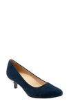 Trotters Kiera Pump In Navy Suede