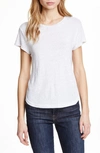 Frame Easy True Linen T-shirt In Blanc