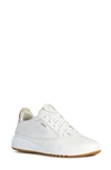 Geox Aerantis Mixed Leather Sneakers In White Leather