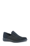 Munro Clay Wedge Slip-on Sneaker In Black Suede