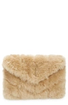 SAINT LAURENT SMALL LOU PUFFER GENUINE SHEARLING POUCH,65088028B17