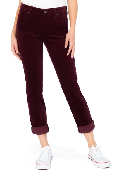 Kut From The Kloth Catherine Corduroy Boyfriend Pants In Wine