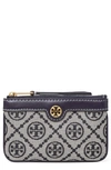 Tory Burch T Monogram Pouch Card Case Holder In Tory Navy