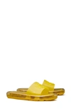 Tory Burch Logo-embossed Bubble Jelly Slides In Yellow