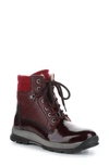 Bos. & Co. Gift Lace Up Wool & Leather Boot In Red/ Black Patent