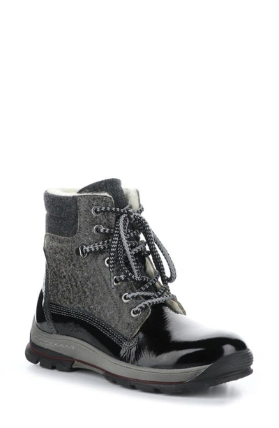 Bos. & Co. Gift Lace Up Wool & Leather Boot In Black Patent