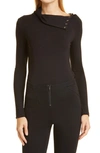 Donna Karan Woman Convertible Mock Neck Top In Black